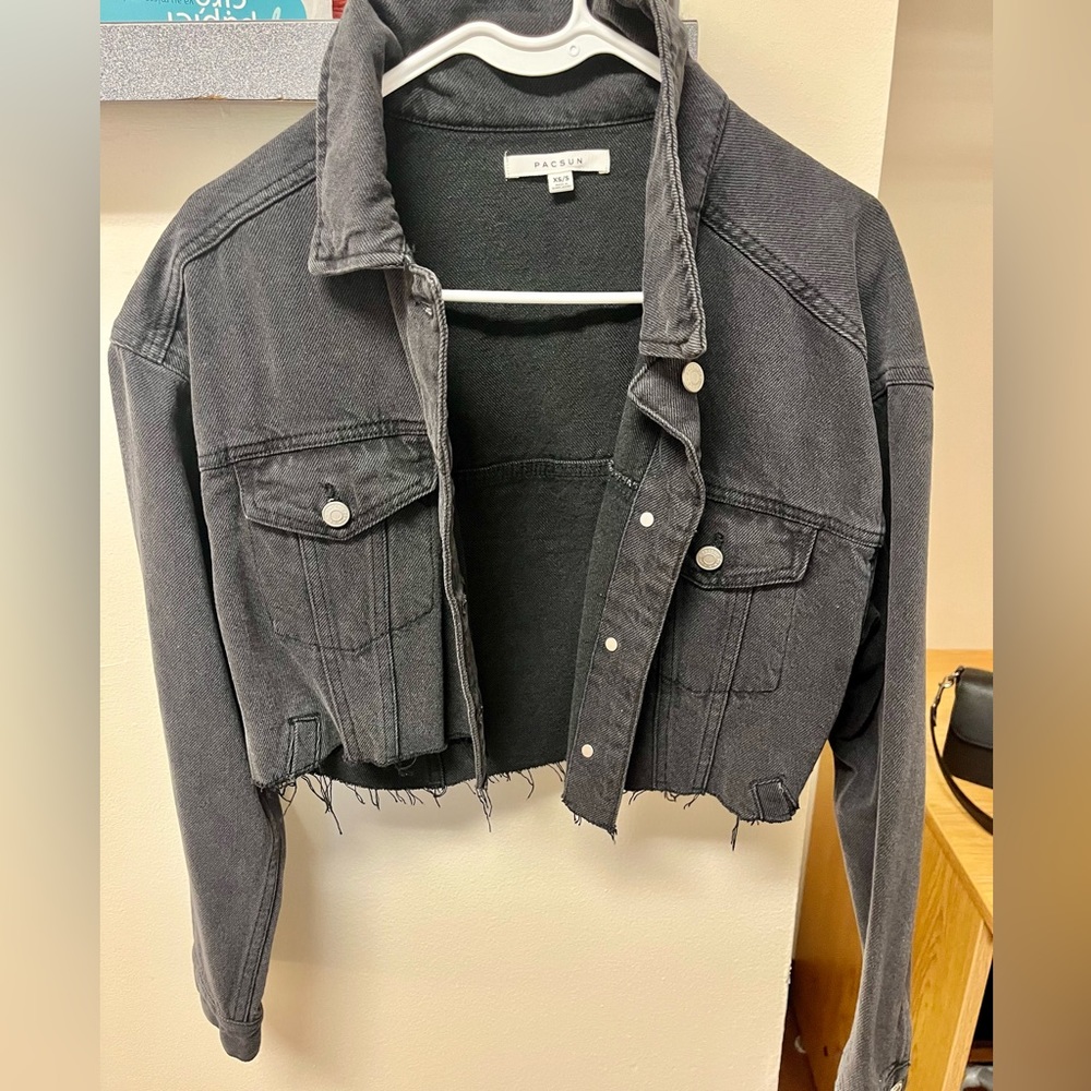 Pacsun Black Cropped Jean Jacket